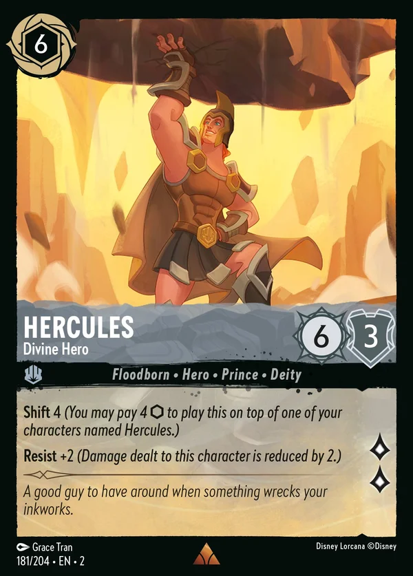 Hercules - Divine Hero — Disney Lorcana Character card from Rise of the Floodborn
