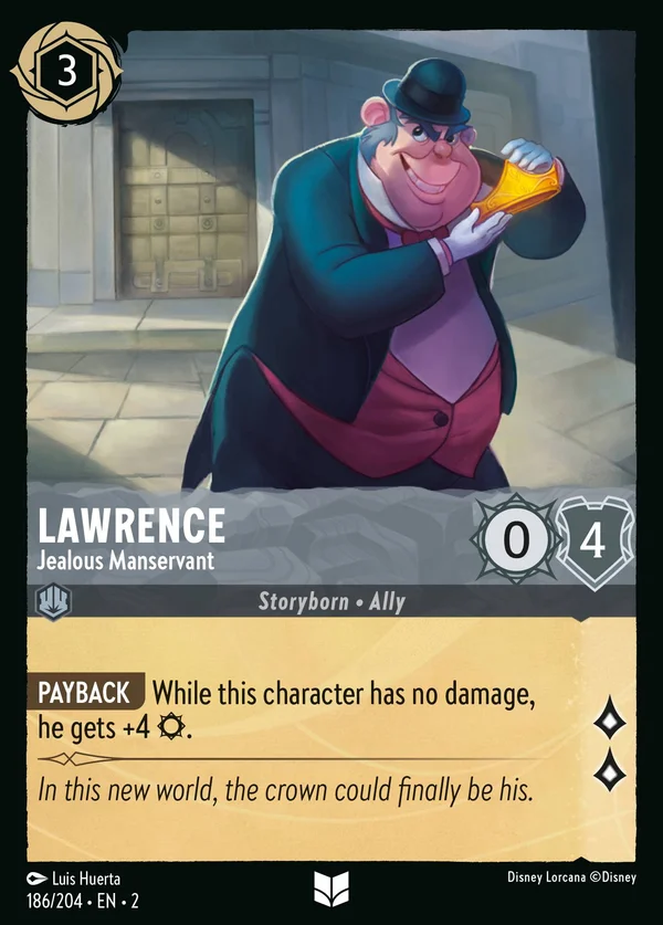 Lawrence - Jealous Manservant — Disney Lorcana Character card from Rise of the Floodborn