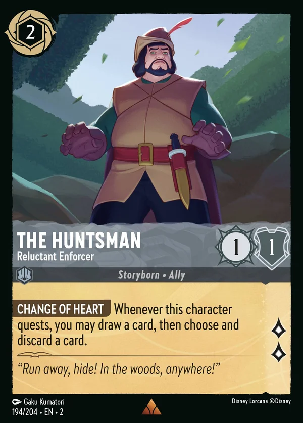 The Huntsman - Reluctant Enforcer — Disney Lorcana Character card from Rise of the Floodborn