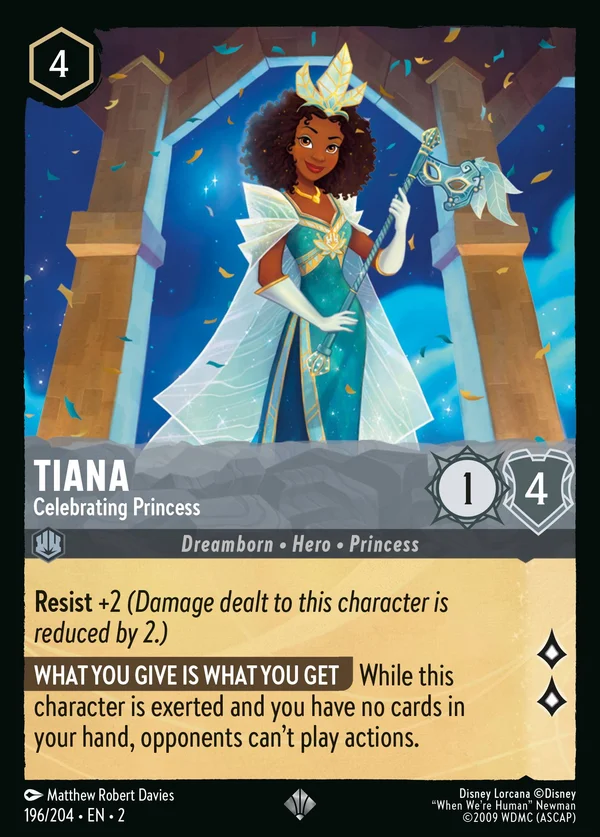 Tiana - Celebrating Princess — Disney Lorcana Character card from Rise of the Floodborn