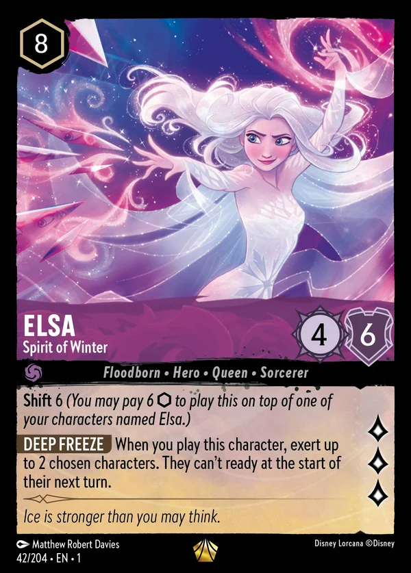 Elsa - Spirit of Winter — Disney Lorcana Character card from The First Chapter