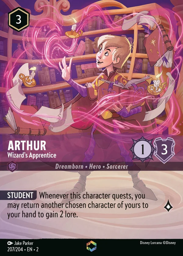 Arthur - Wizard's Apprentice — Disney Lorcana Character card from Rise of the Floodborn