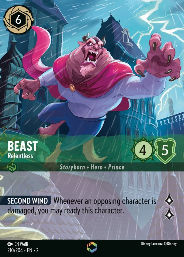 Beast - Relentless — Disney Lorcana Character card from Rise of the Floodborn