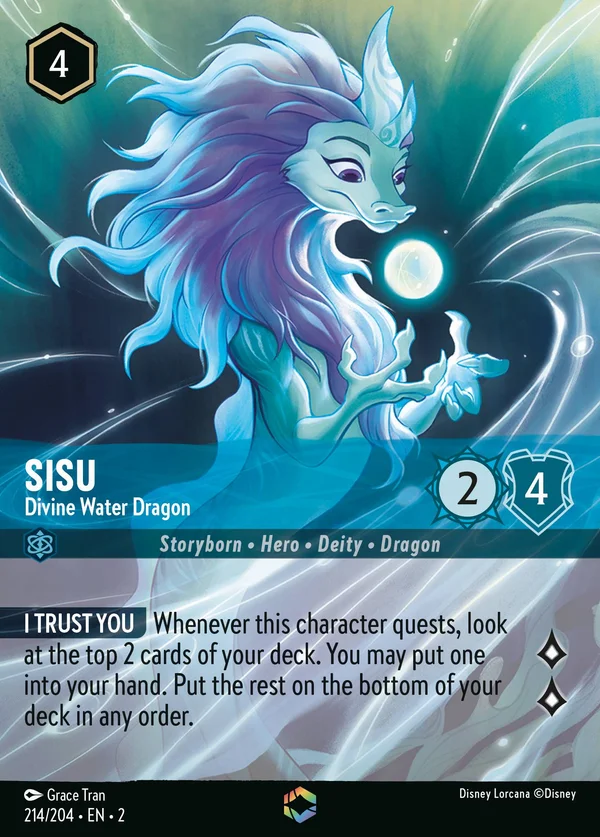 Sisu - Divine Water Dragon — Disney Lorcana Character card from Rise of the Floodborn