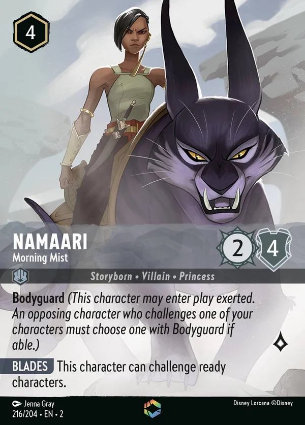 Namaari - Morning Mist — Disney Lorcana Character card from Rise of the Floodborn