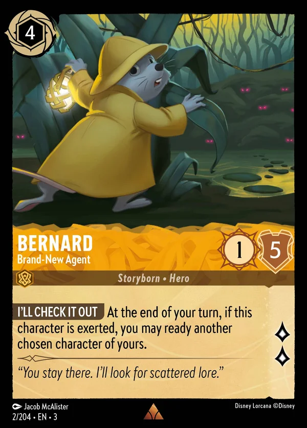 Bernard - Brand-New Agent — Disney Lorcana Character card from Into the Inklands