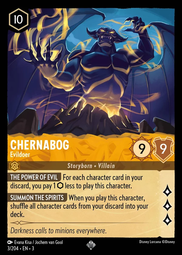 Chernabog - Evildoer — Disney Lorcana Character card from Into the Inklands