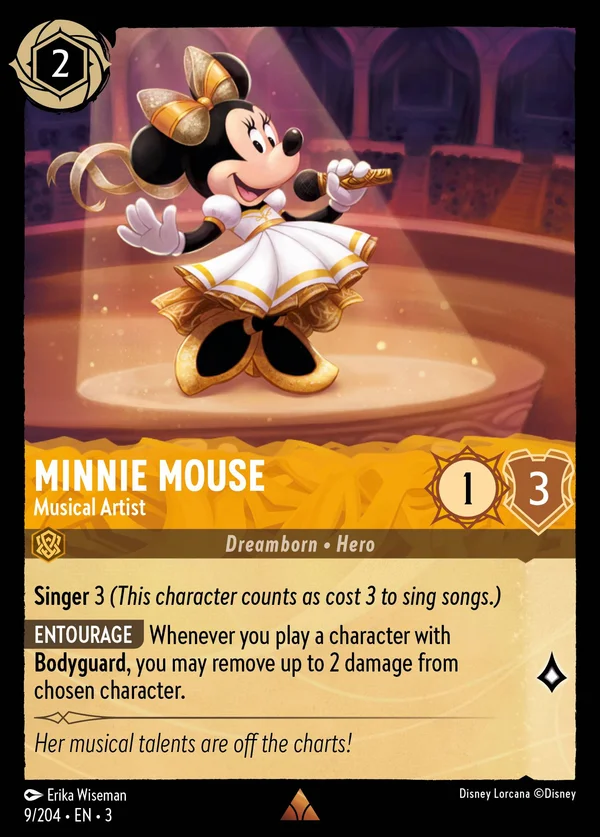 Minnie Mouse - Musical Artist — Disney Lorcana Character card from Into the Inklands