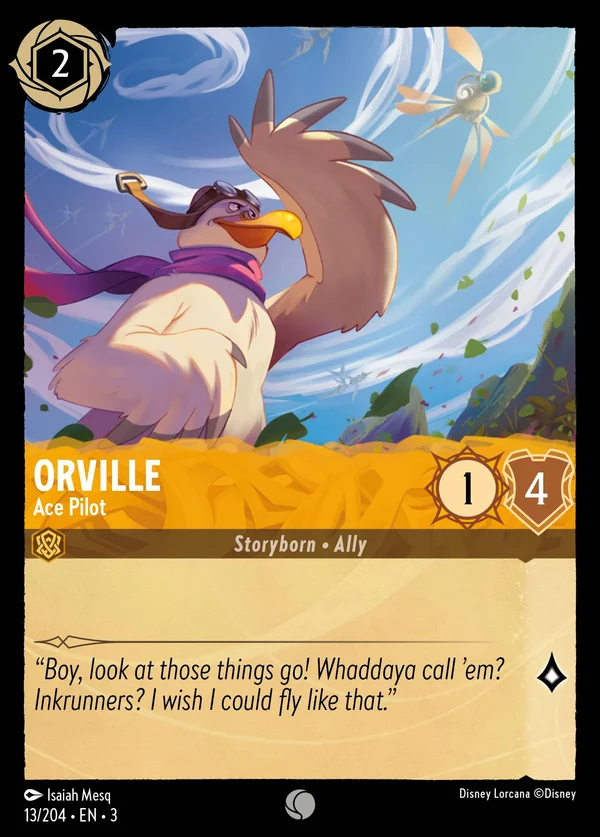 Orville - Ace Pilot — Disney Lorcana Character card from Into the Inklands