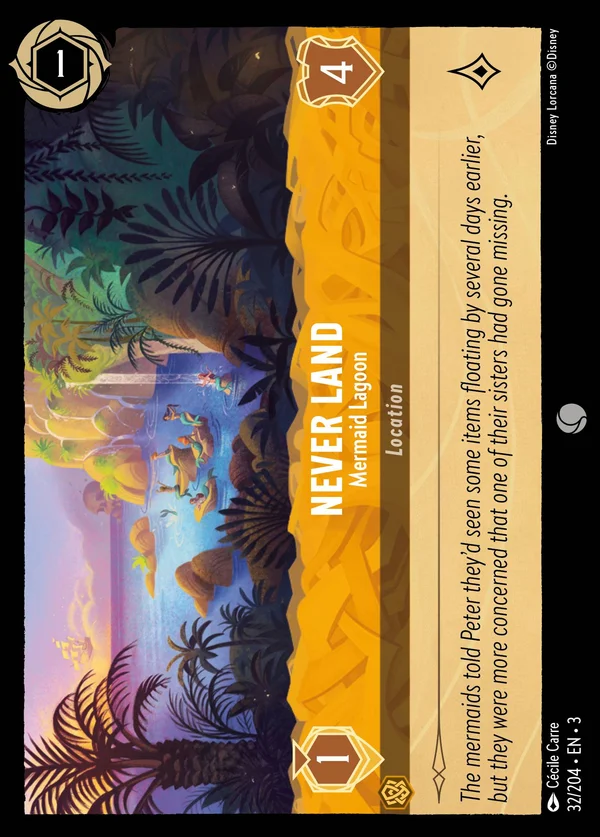 Never Land - Mermaid Lagoon — Disney Lorcana Location card from Into the Inklands