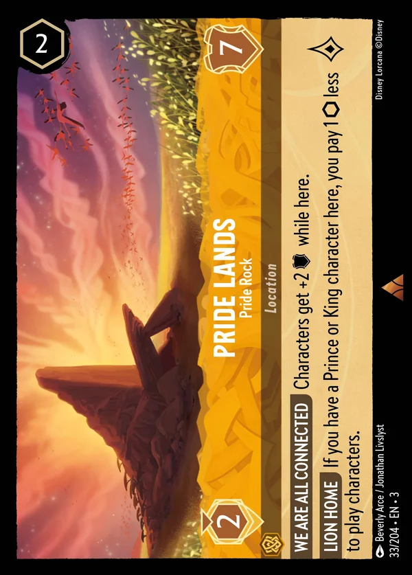 Pride Lands - Pride Rock — Disney Lorcana Location card from Into the Inklands