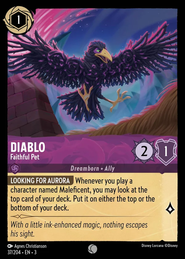 Diablo - Faithful Pet — Disney Lorcana Character card from Into the Inklands