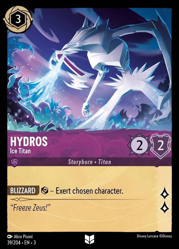 Hydros - Ice Titan — Disney Lorcana Character card from Into the Inklands