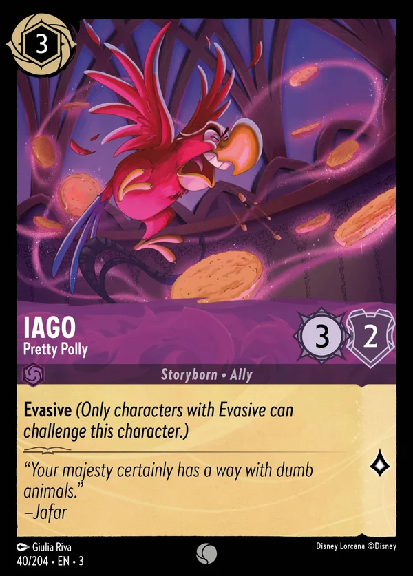 Iago - Pretty Polly — Disney Lorcana Character card from Into the Inklands