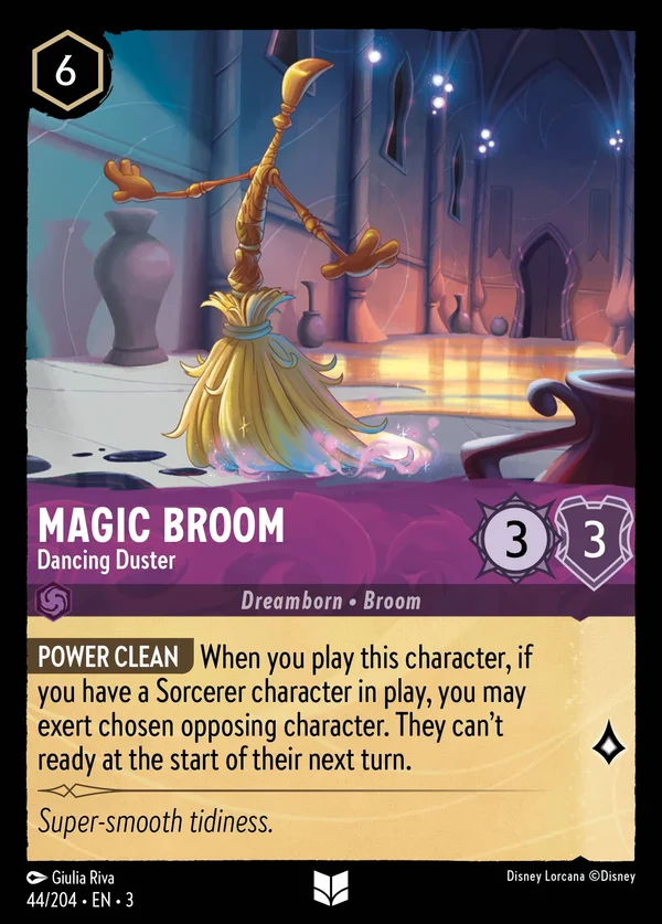 Magic Broom - Dancing Duster — Disney Lorcana Character card from Into the Inklands