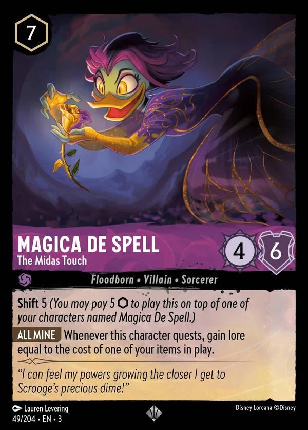 Magica De Spell - The Midas Touch — Disney Lorcana Character card from Into the Inklands