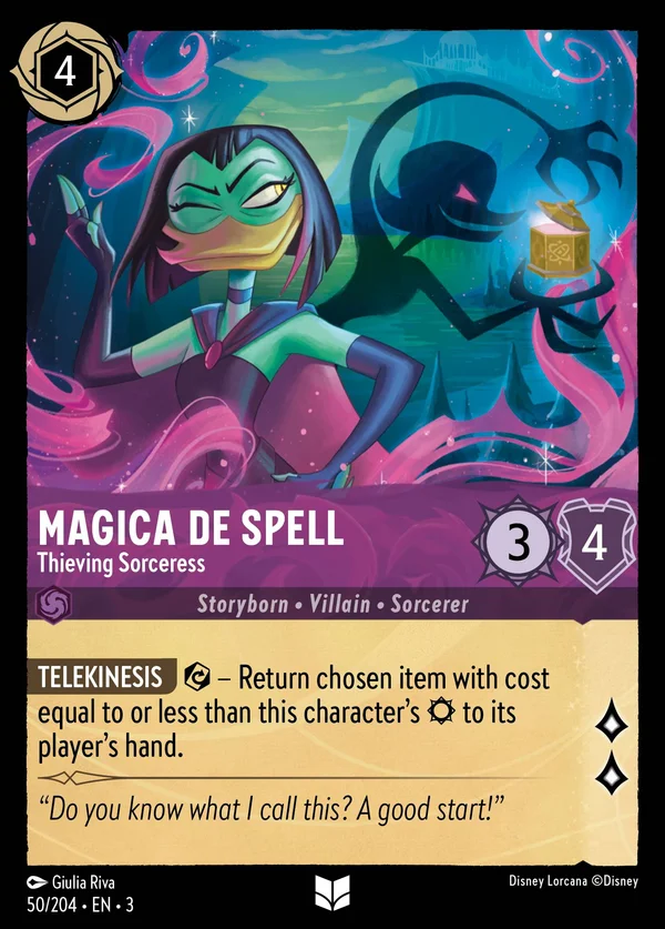 Magica De Spell - Thieving Sorceress — Disney Lorcana Character card from Into the Inklands