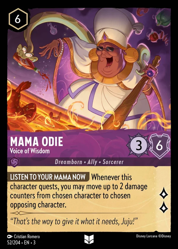 Mama Odie - Voice of Wisdom — Disney Lorcana Character card from Into the Inklands
