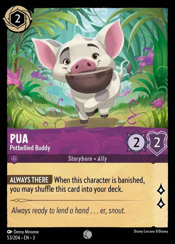 Pua - Potbellied Buddy — Disney Lorcana Character card from Into the Inklands