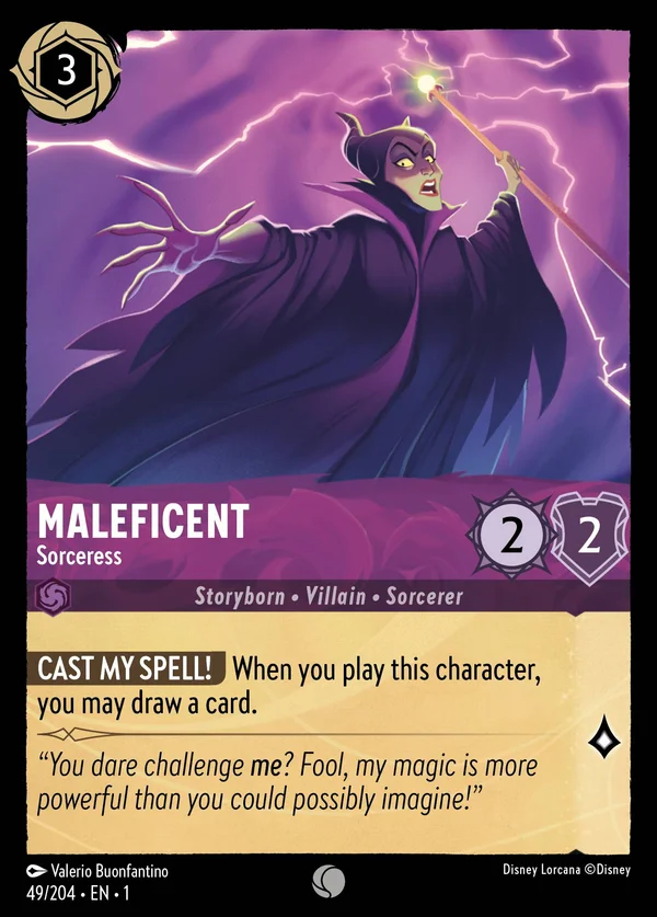 Maleficent - Sorceress — Disney Lorcana Character card from The First Chapter