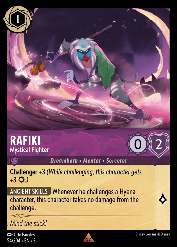 Rafiki - Mystical Fighter — Disney Lorcana Character card from Into the Inklands