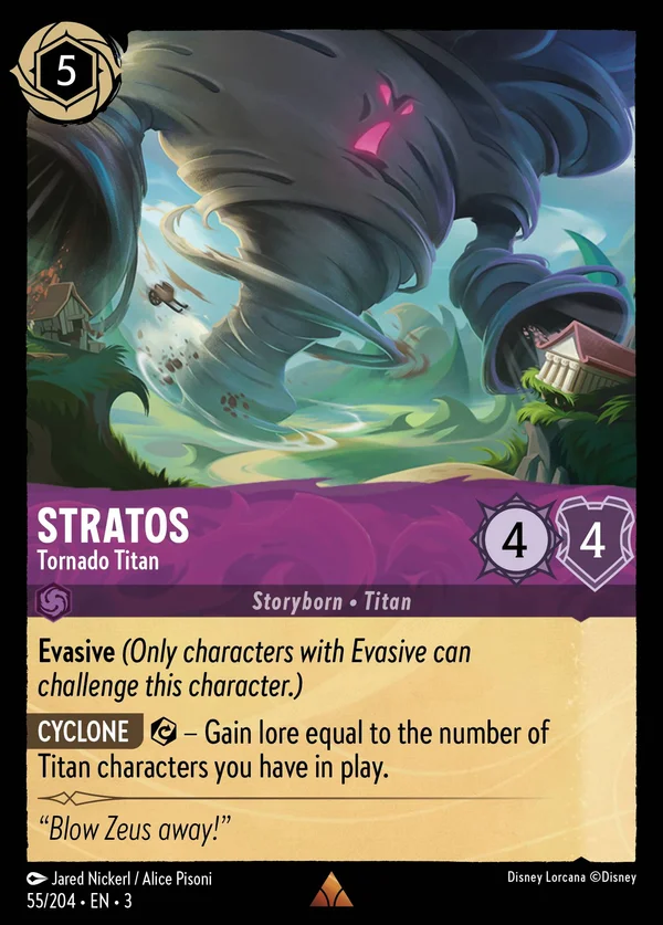 Stratos - Tornado Titan — Disney Lorcana Character card from Into the Inklands