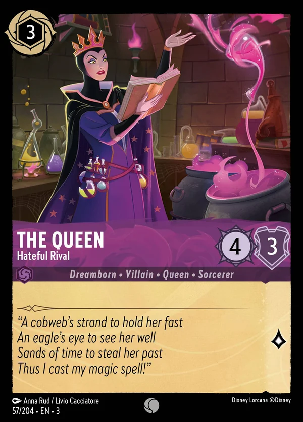 The Queen - Hateful Rival — Disney Lorcana Character card from Into the Inklands