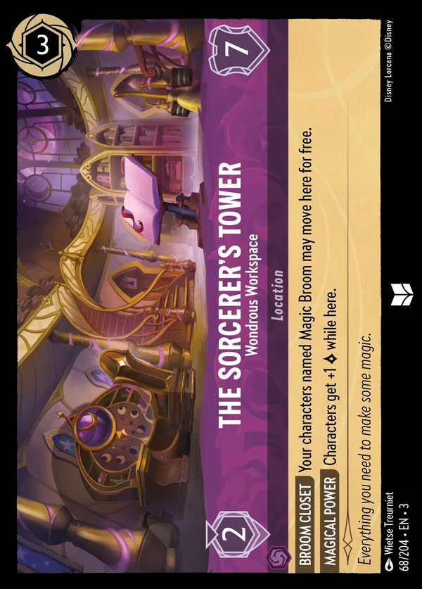 The Sorcerer's Tower - Wondrous Workspace — Disney Lorcana Location card from Into the Inklands