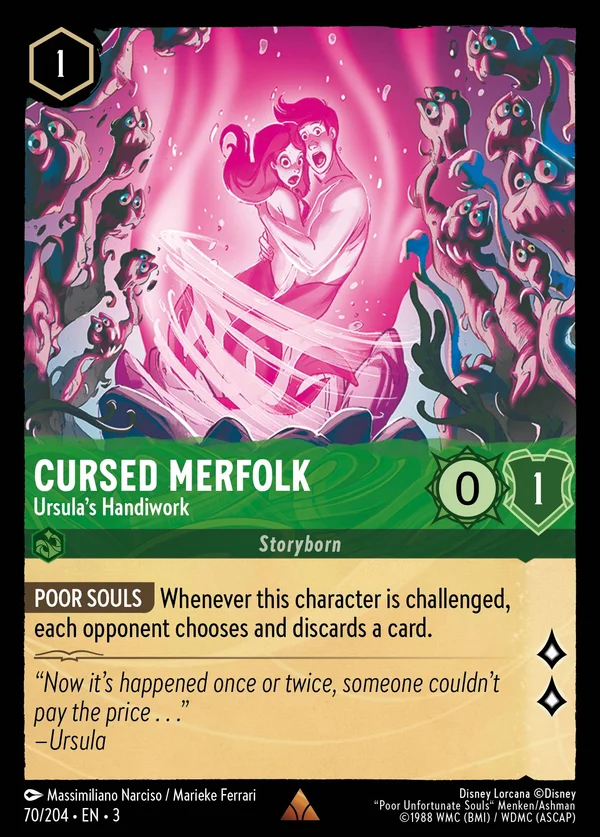 Cursed Merfolk - Ursula's Handiwork — Disney Lorcana Character card from Into the Inklands