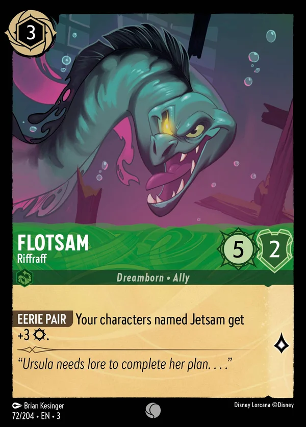 Flotsam - Riffraff — Disney Lorcana Character card from Into the Inklands