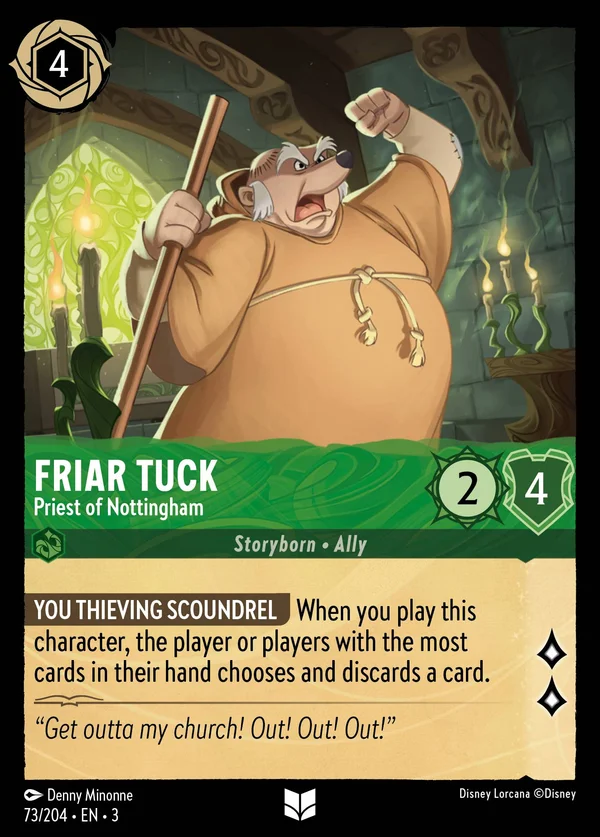 Friar Tuck - Priest of Nottingham — Disney Lorcana Character card from Into the Inklands