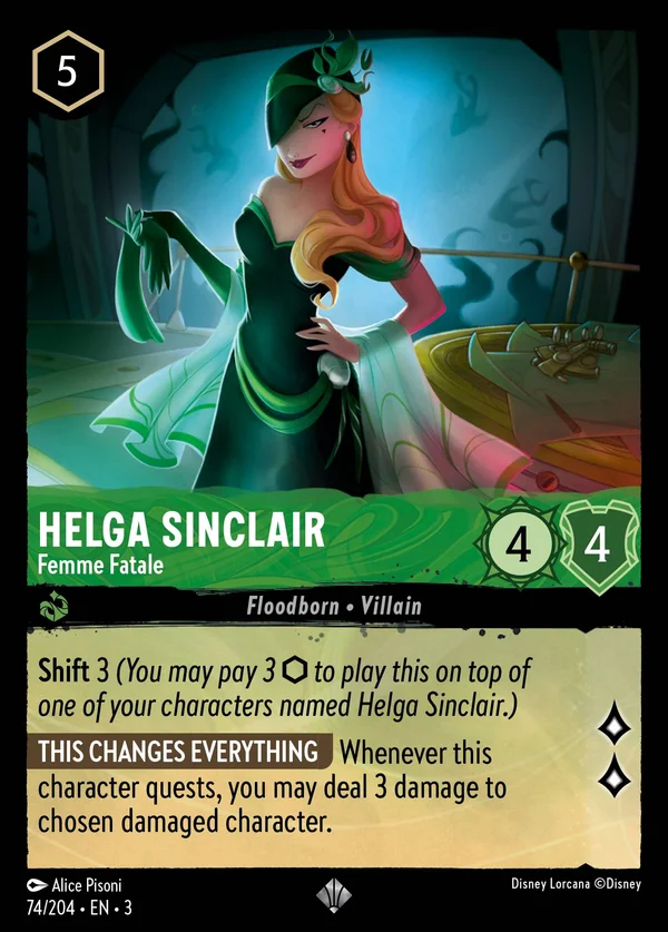 Helga Sinclair - Femme Fatale — Disney Lorcana Character card from Into the Inklands