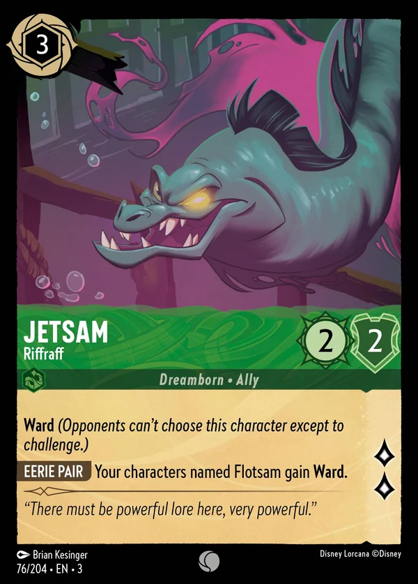 Jetsam - Riffraff — Disney Lorcana Character card from Into the Inklands