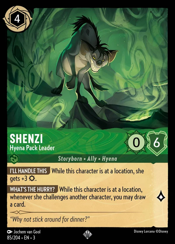 Shenzi - Hyena Pack Leader — Disney Lorcana Character card from Into the Inklands