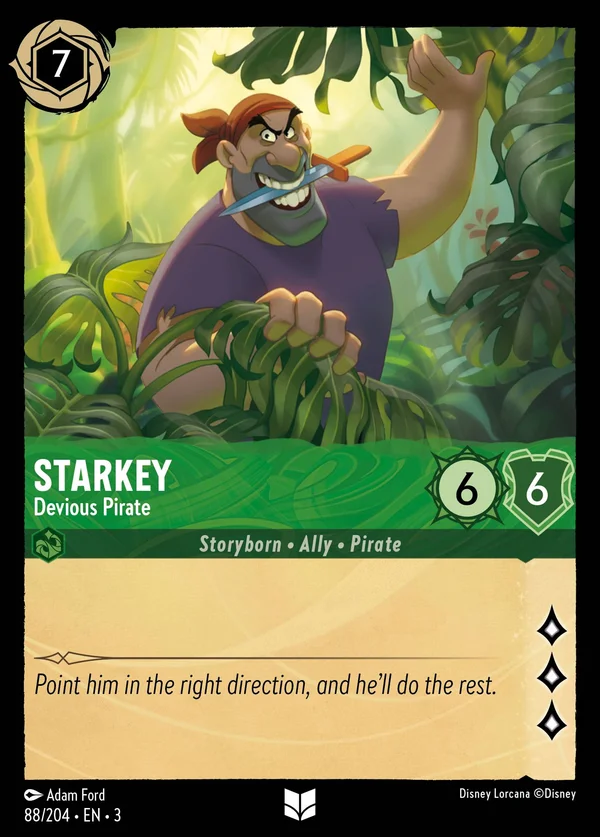 Starkey - Devious Pirate — Disney Lorcana Character card from Into the Inklands