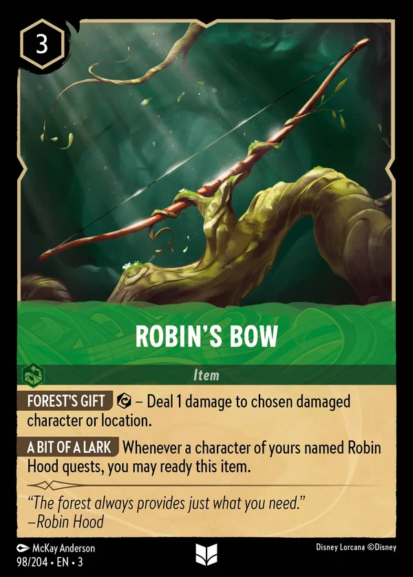 Robin's Bow — Disney Lorcana Item card from Into the Inklands