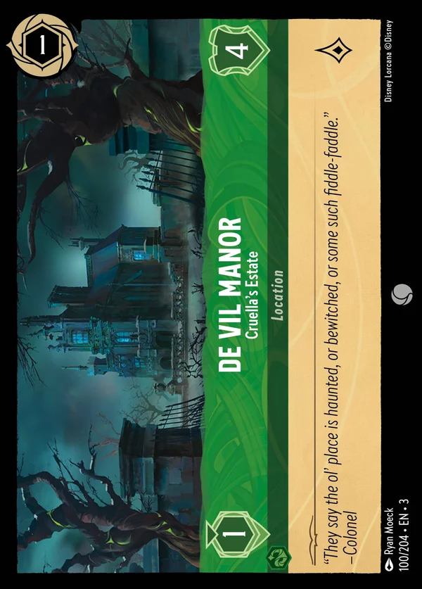 De Vil Manor - Cruella's Estate — Disney Lorcana Location card from Into the Inklands