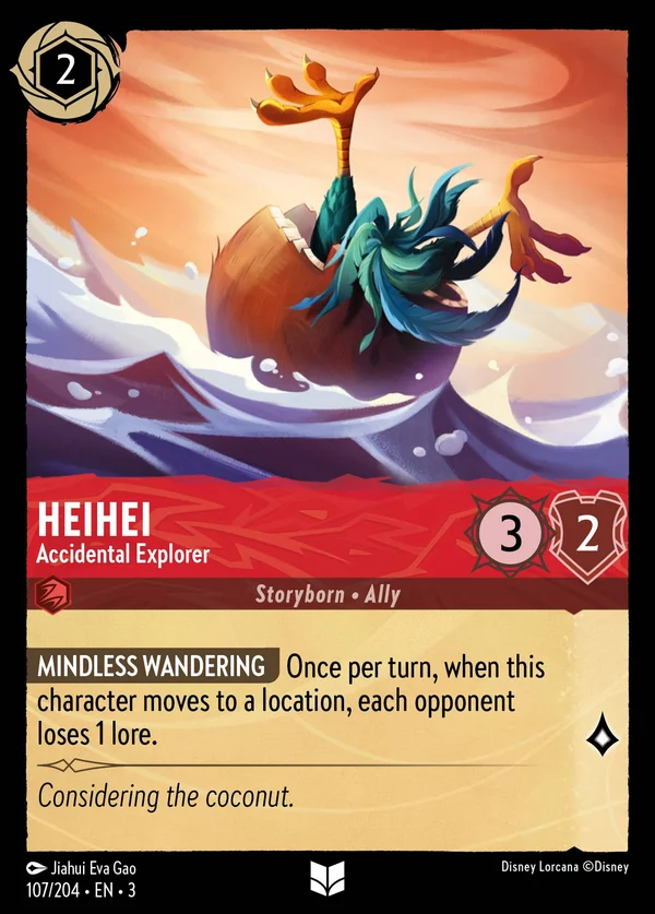 HeiHei - Accidental Explorer — Disney Lorcana Character card from Into the Inklands