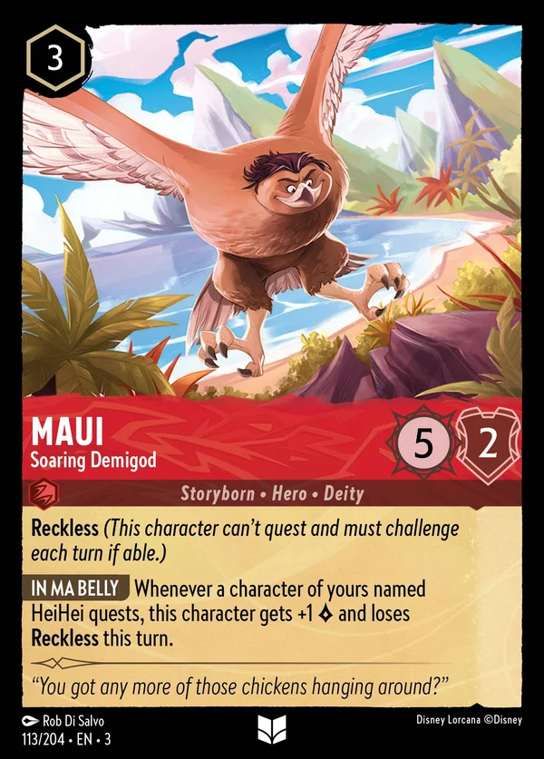 Maui - Soaring Demigod — Disney Lorcana Character card from Into the Inklands