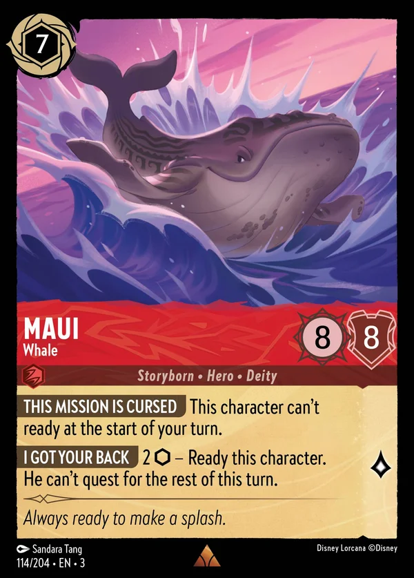 Maui - Whale — Disney Lorcana Character card from Into the Inklands