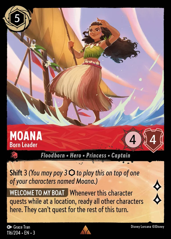 Moana - Born Leader — Disney Lorcana Character card from Into the Inklands