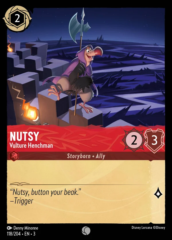 Nutsy - Vulture Henchman — Disney Lorcana Character card from Into the Inklands