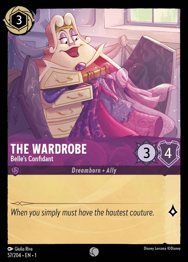 The Wardrobe - Belle's Confidant — Disney Lorcana Character card from The First Chapter