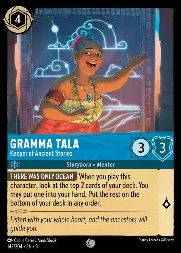 Gramma Tala - Keeper of Ancient Stories — Disney Lorcana Character card from Into the Inklands