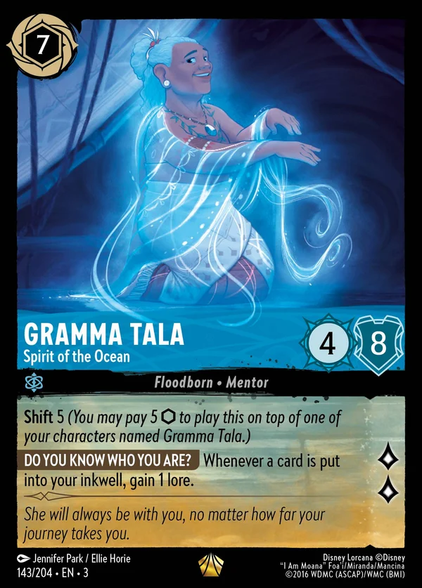 Gramma Tala - Spirit of the Ocean — Disney Lorcana Character card from Into the Inklands