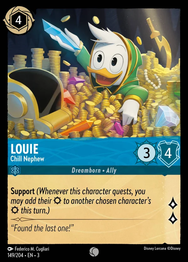 Louie - Chill Nephew — Disney Lorcana Character card from Into the Inklands