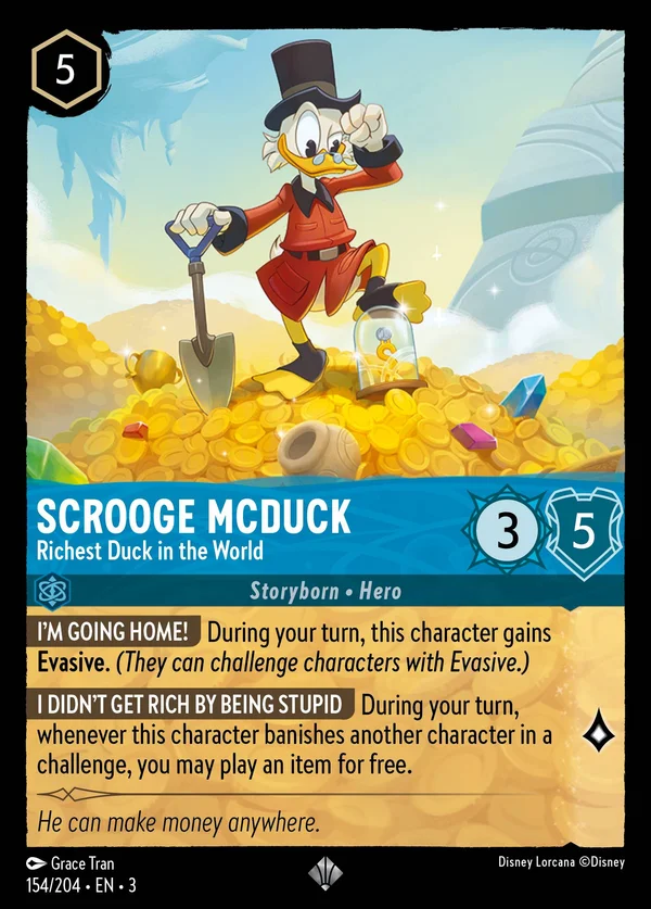 Scrooge McDuck - Richest Duck in the World — Disney Lorcana Character card from Into the Inklands