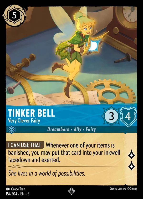 Tinker Bell - Very Clever Fairy — Disney Lorcana Character card from Into the Inklands