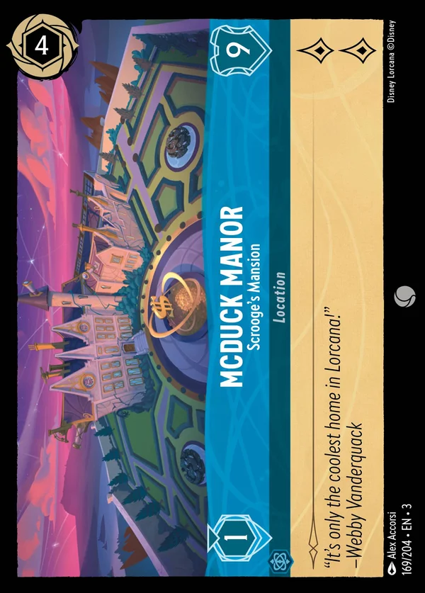 McDuck Manor - Scrooge's Mansion — Disney Lorcana Location card from Into the Inklands