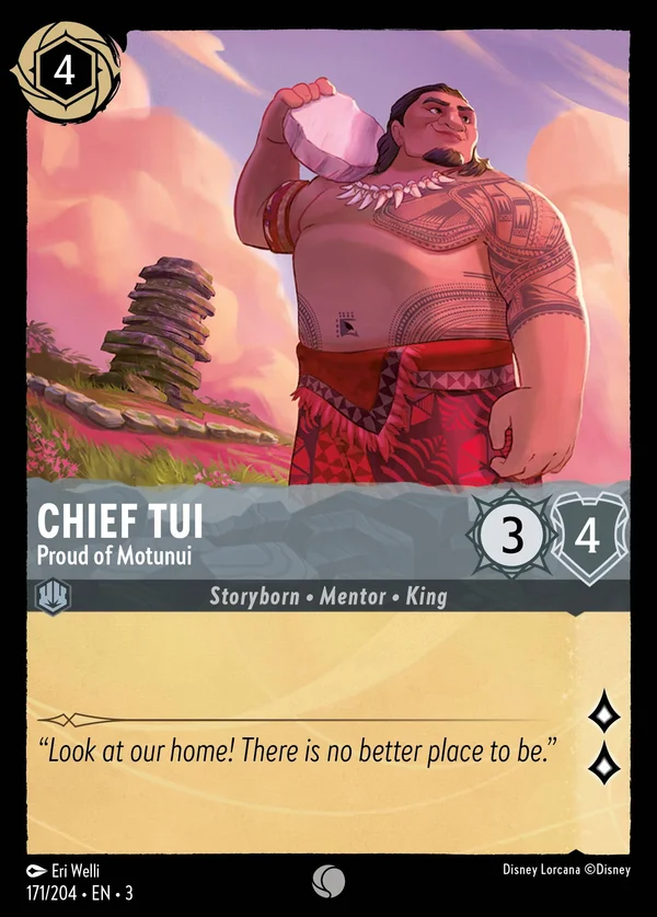 Chief Tui - Proud of Motunui — Disney Lorcana Character card from Into the Inklands